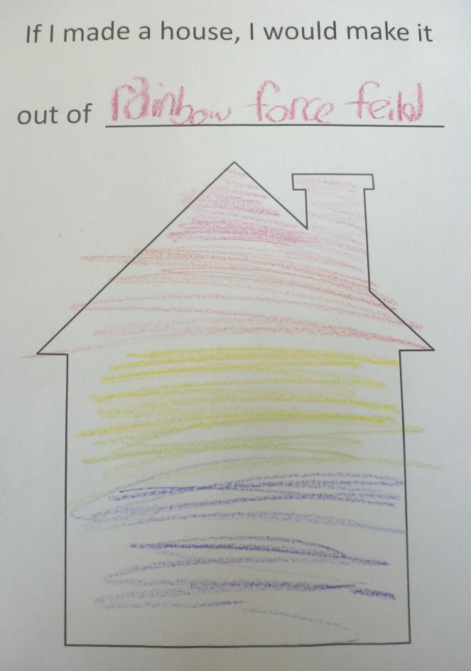 If I made a house, I would make it of a rainbow force field